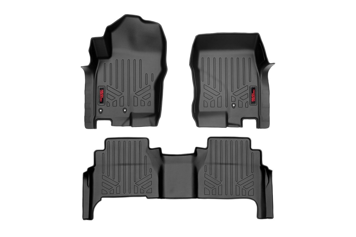 Nissan Frontier Floor Mats - Front + Rear - Rough Country - Crew Cab - '08-'21